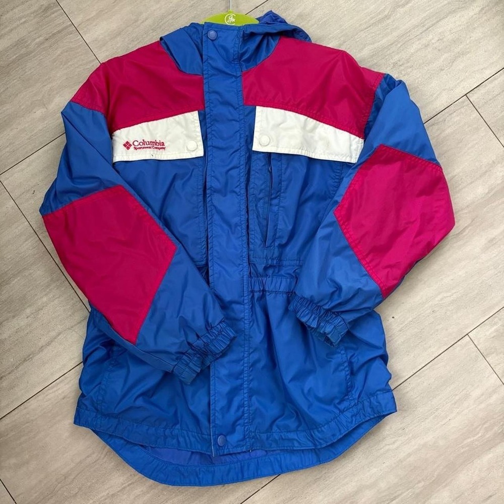 Vintage Columbia Sportswear Y2K Colorblock Windbreaker Jacket Blue Red White
